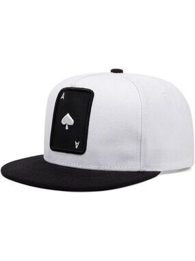 Unisex Poker White Snapback Hat Hip Hop Style Colorful Adjustable Baseball Cap